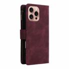For iPhone 16 Pro Multifunctional Multi-Card Wallet Phone Leather Case(Wine Red) - 3