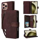 For iPhone 16 Pro Multifunctional Multi-Card Wallet Phone Leather Case(Coffee) - 1
