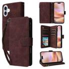 For iPhone 16 Plus Multifunctional Multi-Card Wallet Phone Leather Case(Coffee) - 1