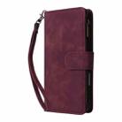 For iPhone 16 Multifunctional Multi-Card Wallet Phone Leather Case(Wine Red) - 2