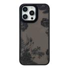 For iPhone 15 Pro Max Skin Feel Matte TPU+PC Shockproof Phone Case(Black Flower) - 1