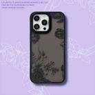 For iPhone 15 Pro Max Skin Feel Matte TPU+PC Shockproof Phone Case(Black Flower) - 2