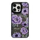 For iPhone 15 Pro Max Skin Feel Matte TPU+PC Shockproof Phone Case(Purple Flower) - 1