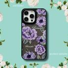 For iPhone 15 Pro Max Skin Feel Matte TPU+PC Shockproof Phone Case(Purple Flower) - 2