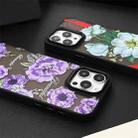 For iPhone 15 Pro Max Skin Feel Matte TPU+PC Shockproof Phone Case(Purple Flower) - 3