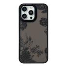 For iPhone 14 Pro Max Skin Feel Matte TPU+PC Shockproof Phone Case(Black Flower) - 1