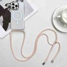 For iPhone 15 Pro Max MagSafe Magnetic PC + TPU Phone Case with Lanyard(Pink Gold) - 1