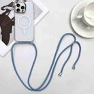 For iPhone 15 Pro Max MagSafe Magnetic PC + TPU Phone Case with Lanyard(Grey Blue) - 1