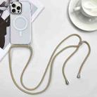 For iPhone 15 Pro MagSafe Magnetic PC + TPU Phone Case with Lanyard(Khaki) - 1