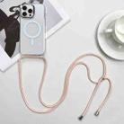For iPhone 15 Pro MagSafe Magnetic PC + TPU Phone Case with Lanyard(Pink Gold) - 1