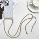 For iPhone 15 Plus MagSafe Magnetic PC + TPU Phone Case with Lanyard(Khaki) - 1