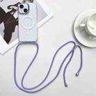 For iPhone 15 MagSafe Magnetic PC + TPU Phone Case with Lanyard(Purple Blue Apricot) - 1