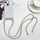 For iPhone 14 MagSafe Magnetic PC + TPU Phone Case with Lanyard(Khaki) - 1