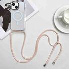 For iPhone 14 MagSafe Magnetic PC + TPU Phone Case with Lanyard(Pink Gold) - 1