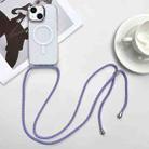 For iPhone 14 MagSafe Magnetic PC + TPU Phone Case with Lanyard(Purple Blue Apricot) - 1