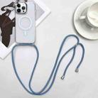 For iPhone 14 Pro MagSafe Magnetic PC + TPU Phone Case with Lanyard(Grey Blue) - 1
