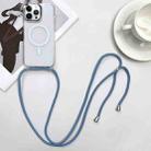 For iPhone 13 Pro MagSafe Magnetic PC + TPU Phone Case with Lanyard(Grey Blue) - 1