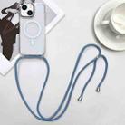 For iPhone 13 MagSafe Magnetic PC + TPU Phone Case with Lanyard(Grey Blue) - 1