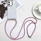 For iPhone 12 MagSafe Magnetic PC + TPU Phone Case with Lanyard(Blueberry Houndstooth) - 1