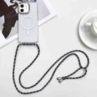 For iPhone 12 MagSafe Magnetic PC + TPU Phone Case with Lanyard(Colorful Black) - 1