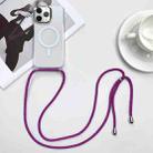 For iPhone 11 Pro Max MagSafe Magnetic PC + TPU Phone Case with Lanyard(Rose Purple) - 1