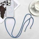 For iPhone 11 Pro Max MagSafe Magnetic PC + TPU Phone Case with Lanyard(Grey Blue) - 1