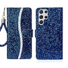 For Samsung Galaxy S24 Ultra 5G Glitter Powder Filp Leather Phone Case(Blue) - 1