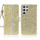 For Samsung Galaxy S24 Ultra 5G Glitter Powder Filp Leather Phone Case(Gold) - 1