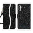 For Samsung Galaxy S24+ 5G Glitter Powder Filp Leather Phone Case(Black) - 1
