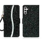 For Samsung Galaxy A15 5G Glitter Powder Filp Leather Phone Case(Black) - 1