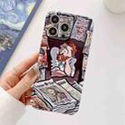 For iPhone 15 Pro Max Precise Hole Oil Painting Glossy PC Phone Case(Newspaper) - 1