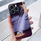 For iPhone 15 Pro Precise Hole Oil Painting Pattern PC Phone Case(Shine) - 1
