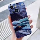 For iPhone 15 Plus Precise Hole Oil Painting Pattern PC Phone Case(Sea Wave) - 1