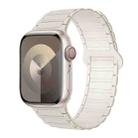 For Apple Watch SE 2023 44mm I-Shaped Magnetic Silicone Watch Band(White Starlight) - 1