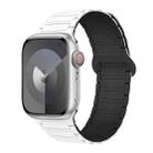 For Apple Watch SE 2023 44mm I-Shaped Magnetic Silicone Watch Band(White Black) - 1