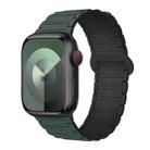 For Apple Watch SE 2023 44mm I-Shaped Magnetic Silicone Watch Band(Dark Teal Black) - 1