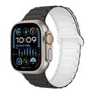 For Apple Watch Ultra 2 49mm I-Shaped Magnetic Silicone Watch Band(Black White) - 1