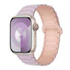 For Apple Watch Series 9 41mm I-Shaped Magnetic Silicone Watch Band(Light Purple Pink) - 1