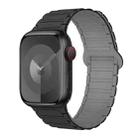 For Apple Watch Series 9 41mm I-Shaped Magnetic Silicone Watch Band(Black Gray) - 1