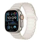 For Apple Watch Ultra 49mm I-Shaped Magnetic Silicone Watch Band(White Starlight) - 1