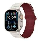 For Apple Watch Ultra 49mm I-Shaped Magnetic Silicone Watch Band(Starlight Wine Red) - 1
