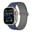 For Apple Watch Ultra 49mm I-Shaped Magnetic Silicone Watch Band(Indigo Gray) - 1