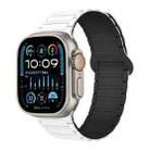 For Apple Watch Ultra 49mm I-Shaped Magnetic Silicone Watch Band(White Black) - 1