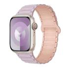 For Apple Watch Series 8 41mm I-Shaped Magnetic Silicone Watch Band(Light Purple Pink) - 1