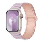 For Apple Watch Series 7 41mm I-Shaped Magnetic Silicone Watch Band(Light Purple Pink) - 1