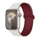 For Apple Watch SE 40mm I-Shaped Magnetic Silicone Watch Band(Starlight Wine Red) - 1