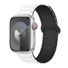 For Apple Watch Series 5 44mm I-Shaped Magnetic Silicone Watch Band(White Black) - 1