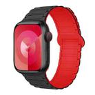 For Apple Watch Series 5 40mm I-Shaped Magnetic Silicone Watch Band(Black Red) - 1