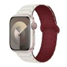 For Apple Watch Series 4 44mm I-Shaped Magnetic Silicone Watch Band(Starlight Wine Red) - 1