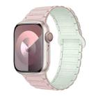 For Apple Watch Series 3 38mm I-Shaped Magnetic Silicone Watch Band(Pink Mint) - 1
